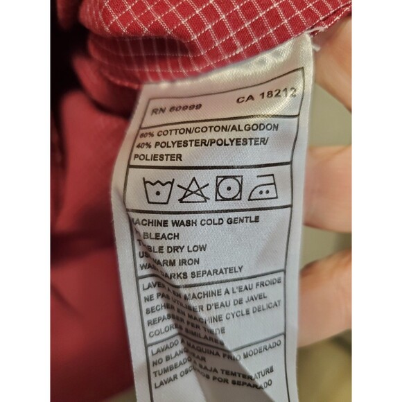 Antigua Florida State University Seminoles Cotton Blend Red Check Button-Up XL - Picture 7 of 7